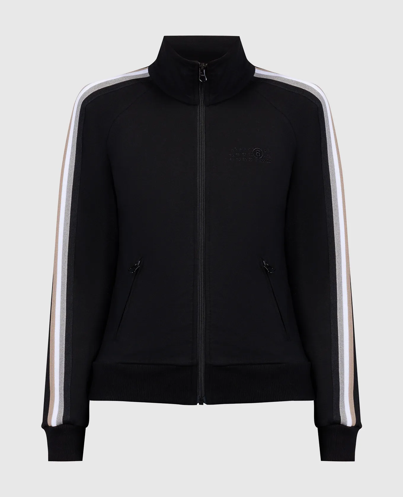 Maison Margiela MM6 Black sports jacket with logo embroidery