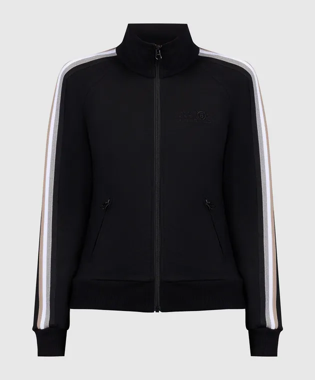 Maison Margiela MM6 Black sports jacket with logo embroidery