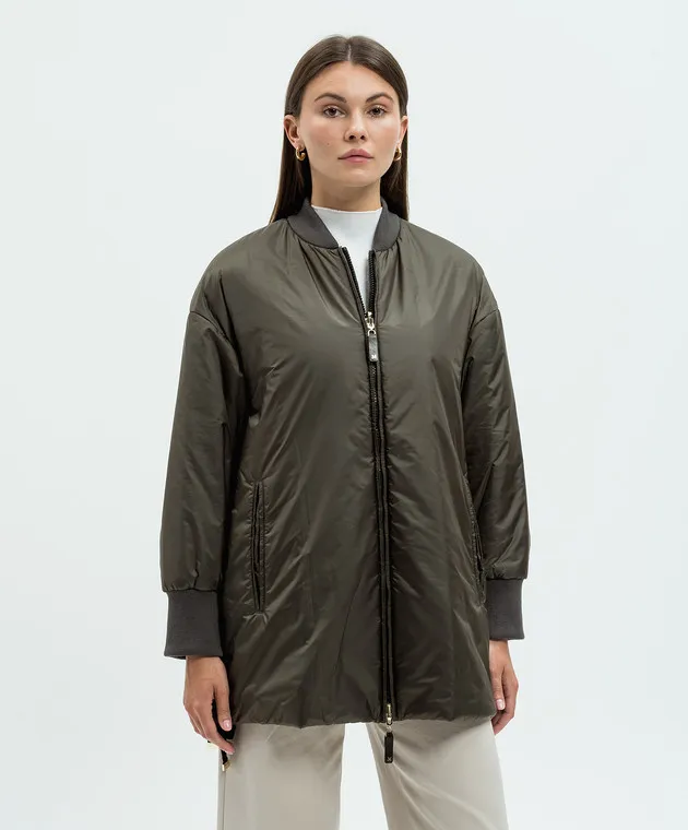 Max Mara Green double-sided jacket GREENBO with logo patch