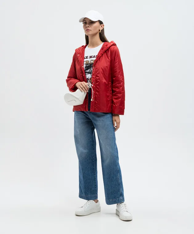 Max Mara GREENPI red jacket with logo patch