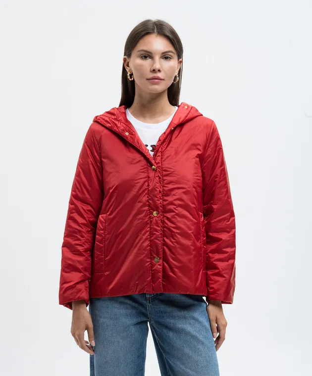 Max Mara GREENPI red jacket with logo patch