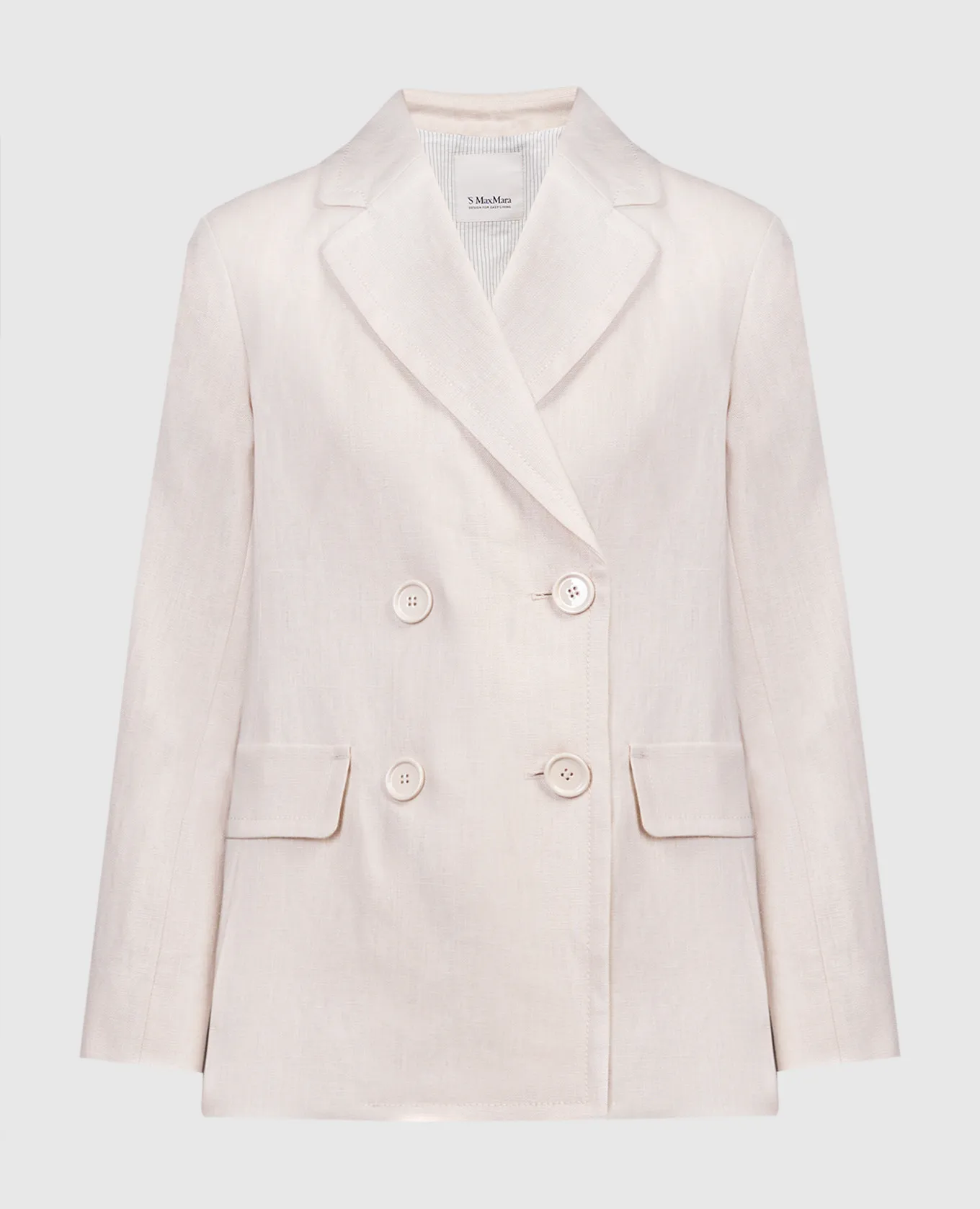 Max Mara Laura double-breasted beige linen jacket