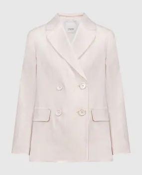 Max Mara Laura double-breasted beige linen jacket