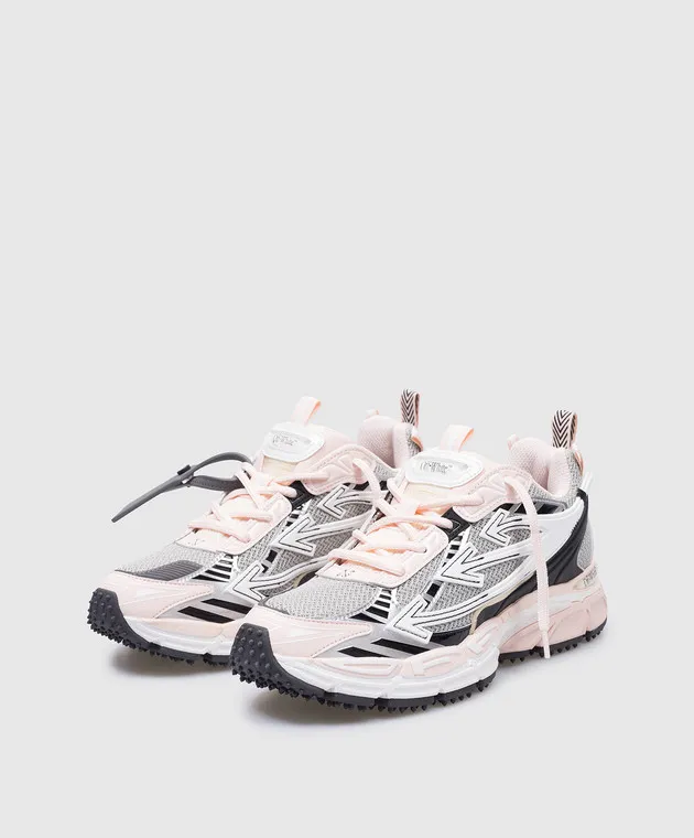 Off-White Pink sneakers ow be right back with embossed logo