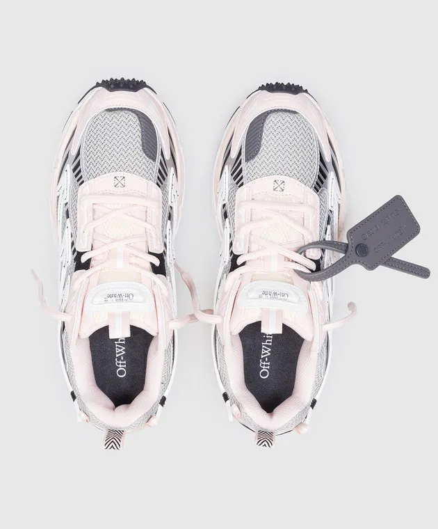 Off-White Pink sneakers ow be right back with embossed logo