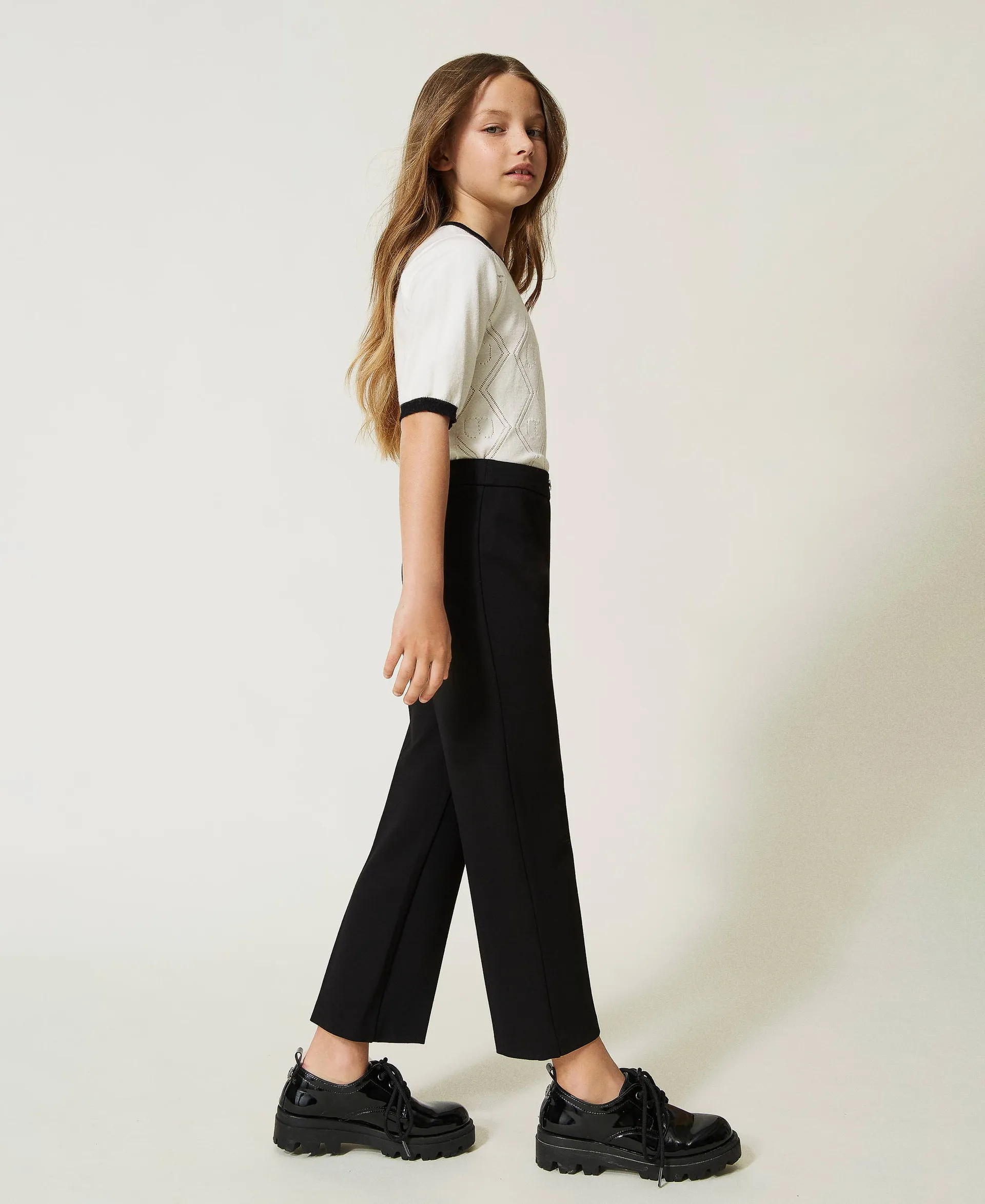 Pantalon droit avec logo Oval T