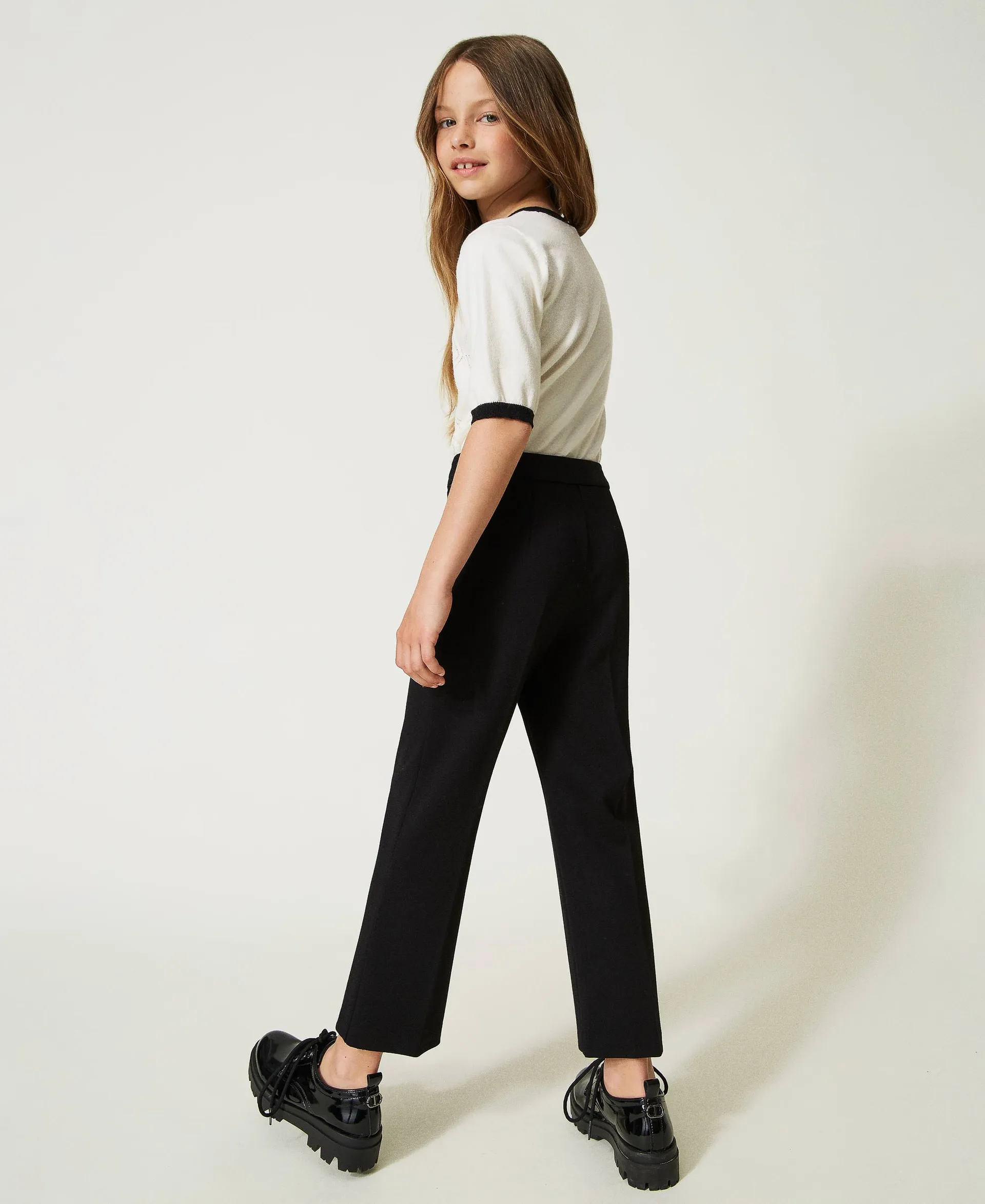 Pantalon droit avec logo Oval T