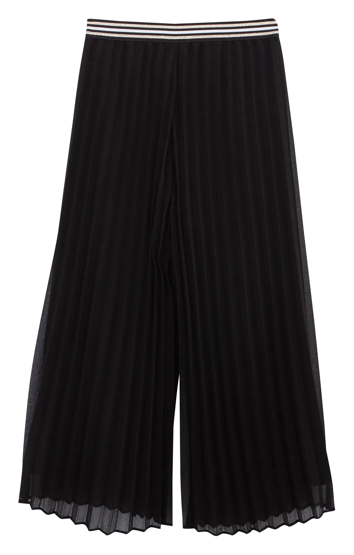 Pantalon large en voile plissée en negro