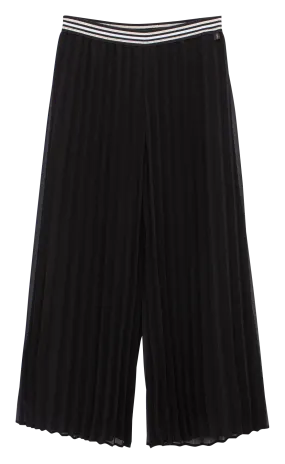 Pantalon large en voile plissée en negro