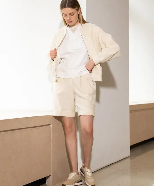 Peserico Beige sports jacket with lurex