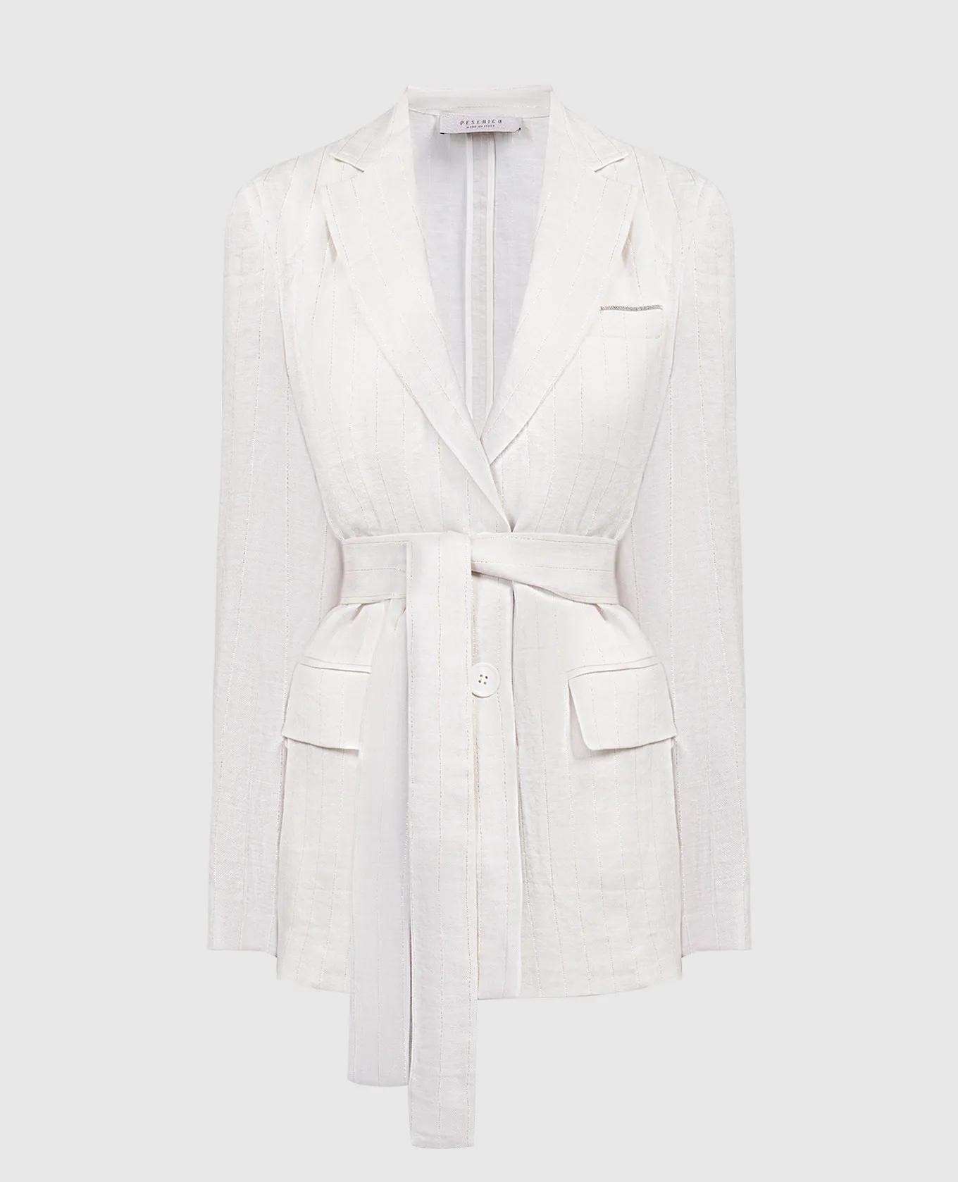 Peserico White striped linen jacket