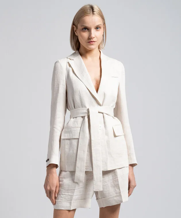 Peserico White striped linen jacket