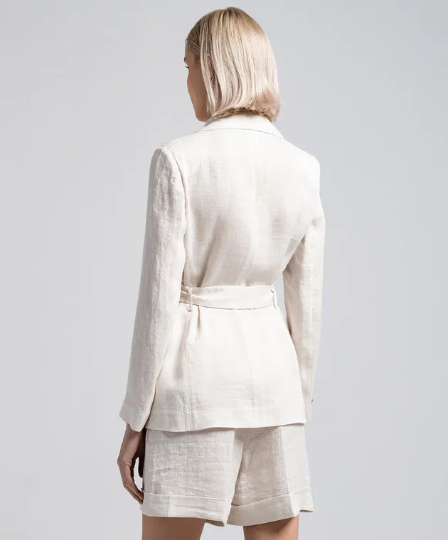 Peserico White striped linen jacket