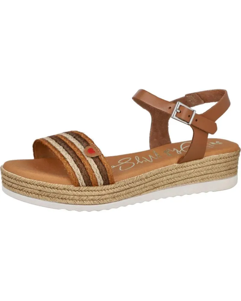 Sandalias OH MY SANDALS  de Mujer 5426 SANDALIAS DE CUNA PLANA DE MUJER  ROBLE COMBINADO