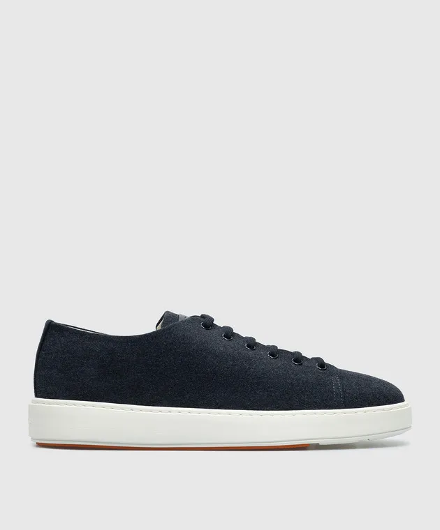 Santoni Blue sneakers with textured logo