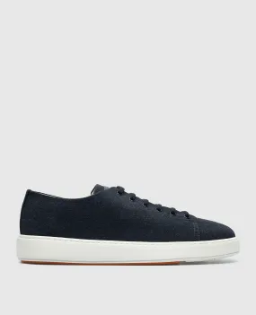 Santoni Blue sneakers with textured logo