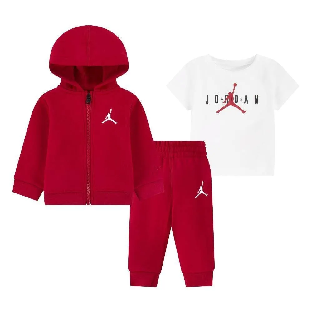 Set Kids Jordan Essentials Fleeze Shirt Tracksuit Red White