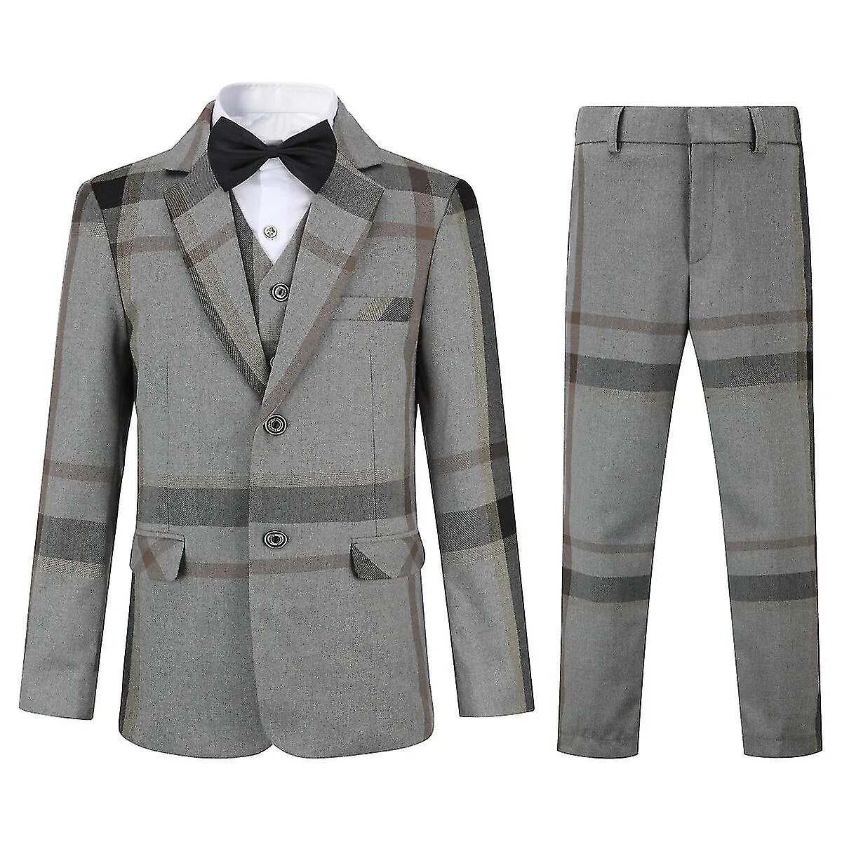 Sliktaa Boys 3Pce Plaid Tuxedo Wedding Suit