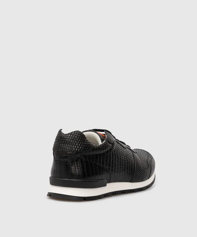 Stefano Ricci Children's black leather sneakers