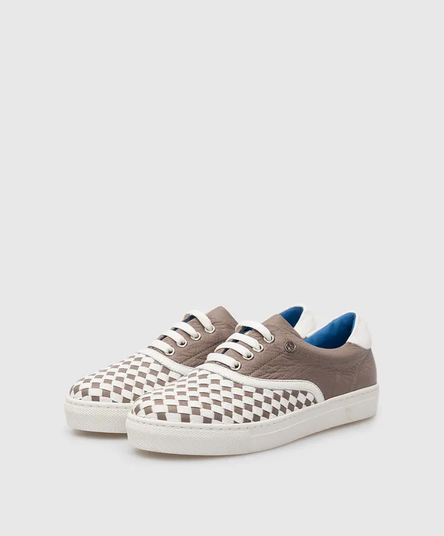 Stefano Ricci Children's woven leather sneakers