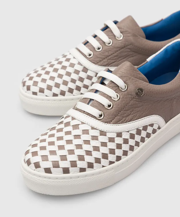 Stefano Ricci Children's woven leather sneakers