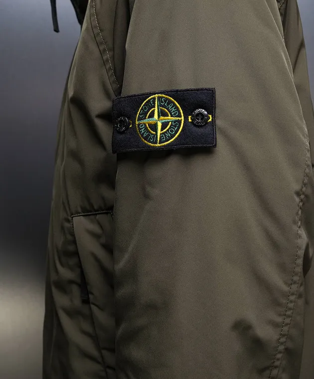 Stone Island Khaki jacket with logo