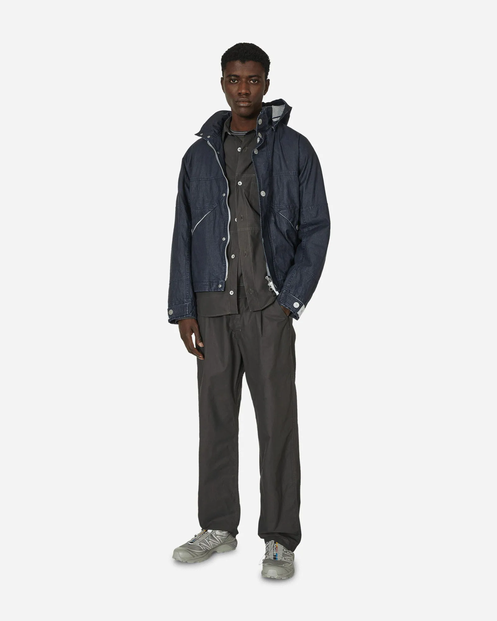 Stone Island Marina Raw Pleated Linen Hooded Jacket