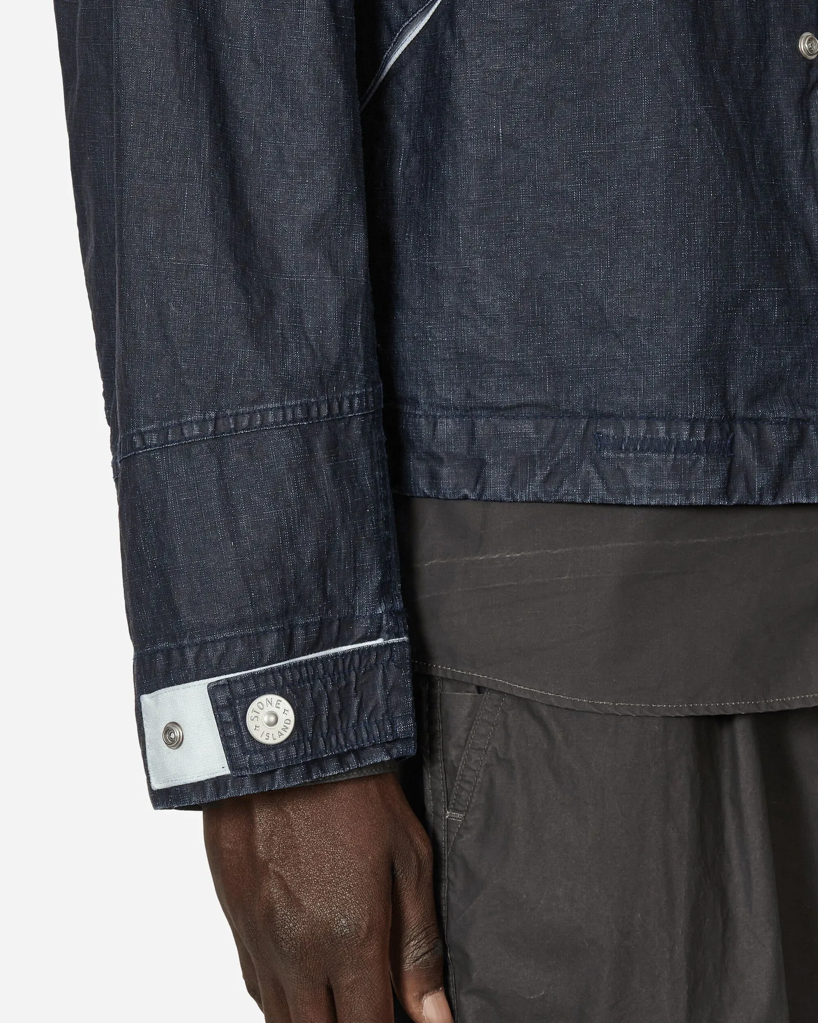 Stone Island Marina Raw Pleated Linen Hooded Jacket