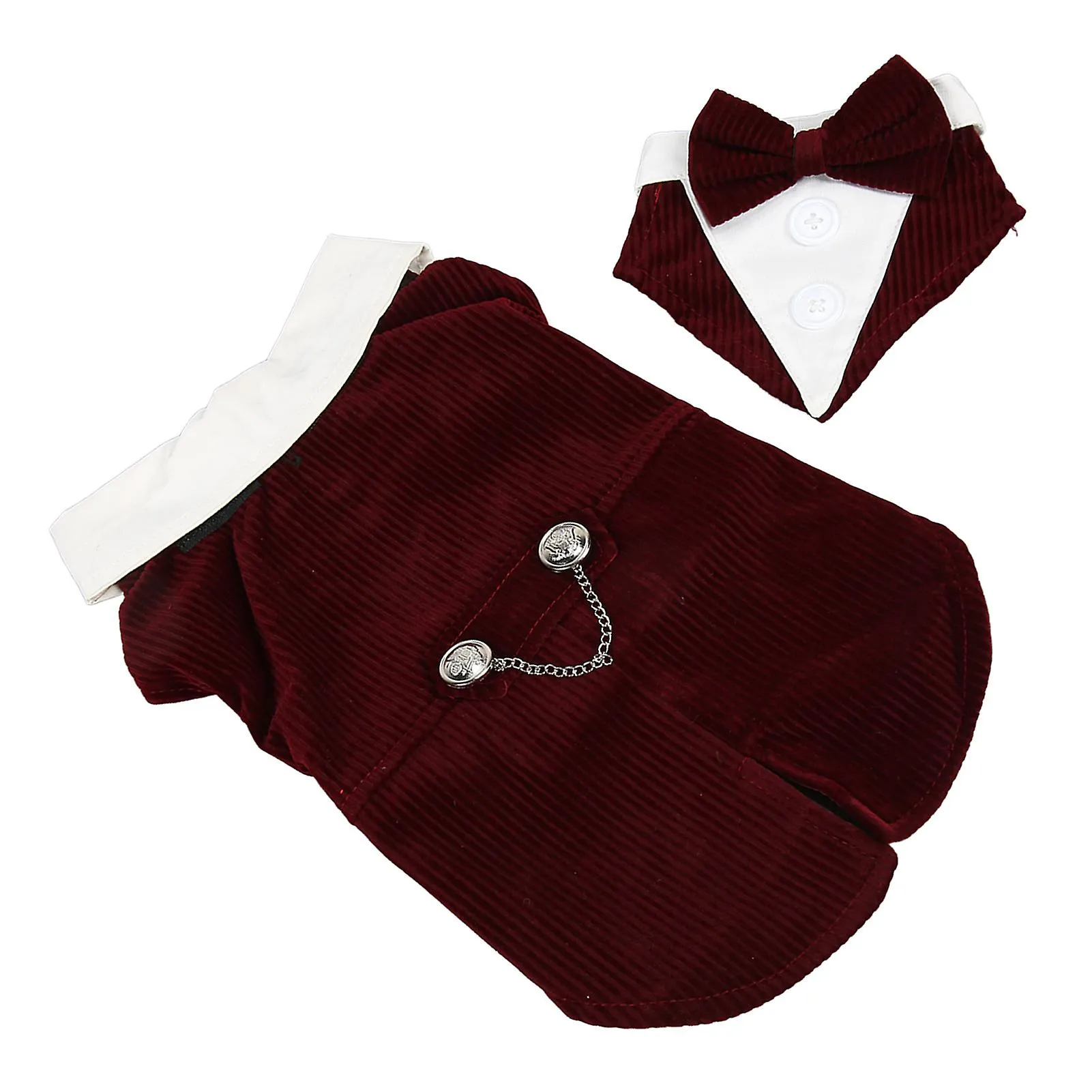 Stylish Jujube Red Dog Wedding Suit - Elegant Formal Tuxedo for Pet Wedding Party (Size M)