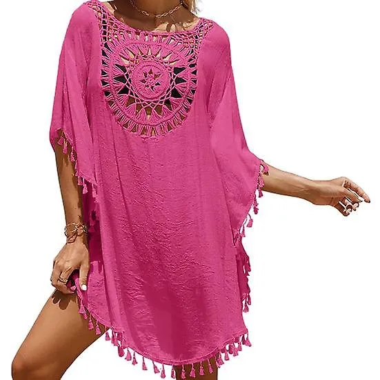 Swimsuit Cover Up Hollow Sun Protection Breathable Fashion Round Neck Bathing Suit Cover Up Dress Swimming Supplies