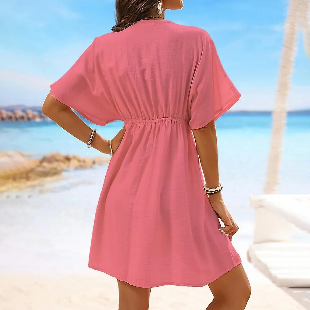 Swimsuit Coverups for Women Lace Beach Cover Up Bathing Suit Swim Dress Pink XL