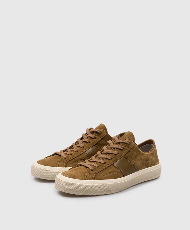 Tom Ford CAMBRIDGE brown suede sneakers