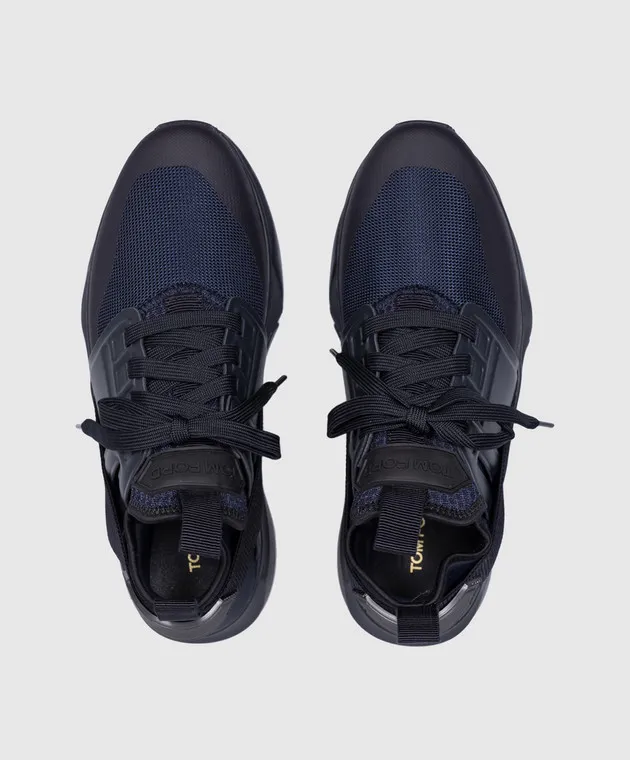 Tom Ford JAGO blue combined sneakers