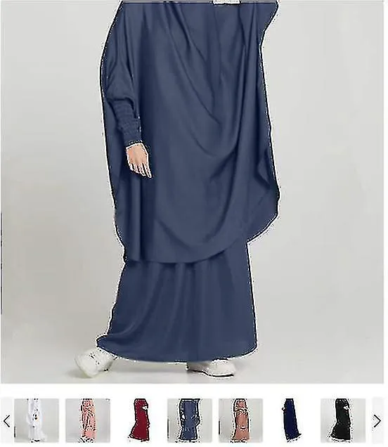 Uae Saudi Solid Robe Dress Hooded Suit Ethnic Wear