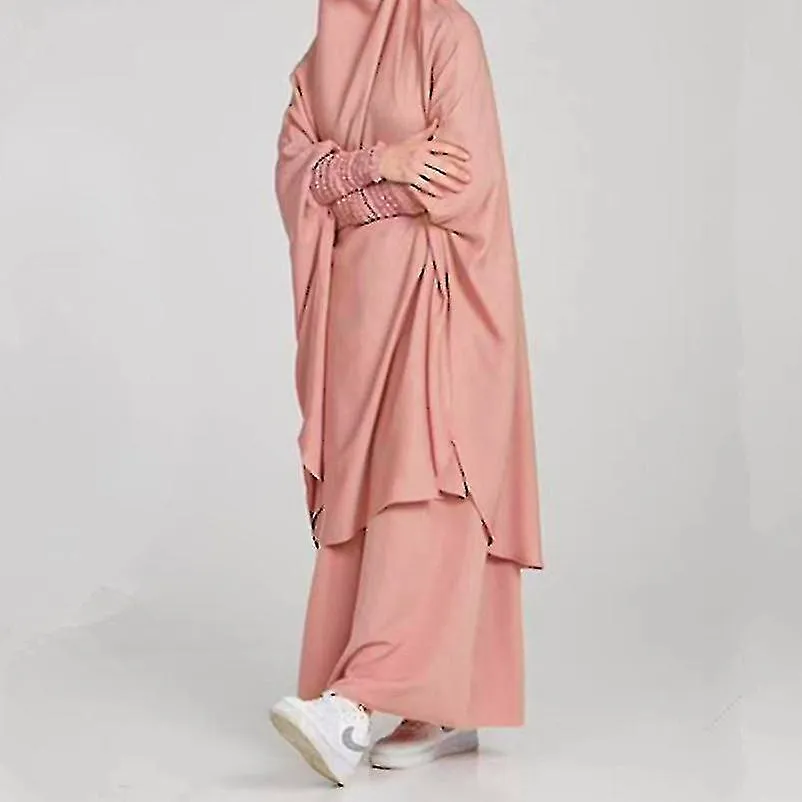 Uae Saudi Solid Robe Dress Hooded Suit Ethnic Wear