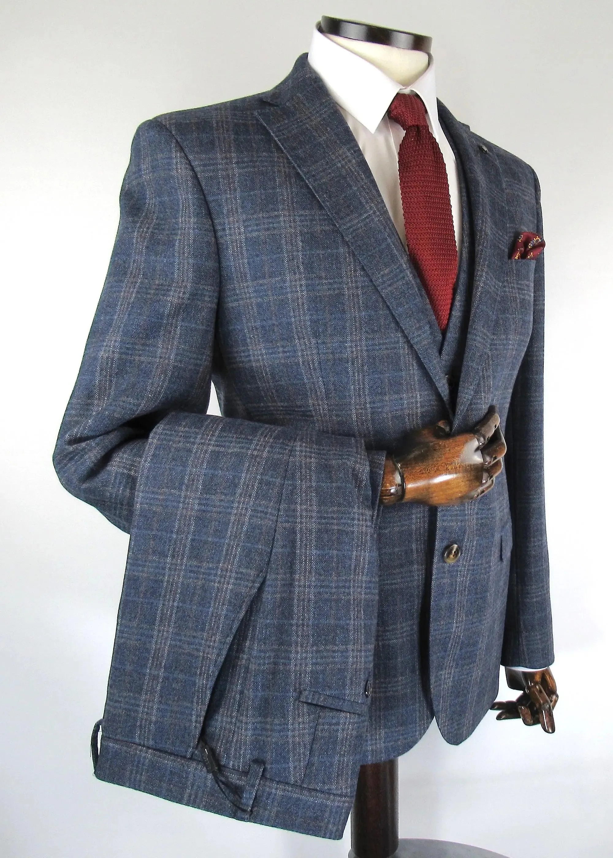  With  prince of wales check tweed suit waistcoat